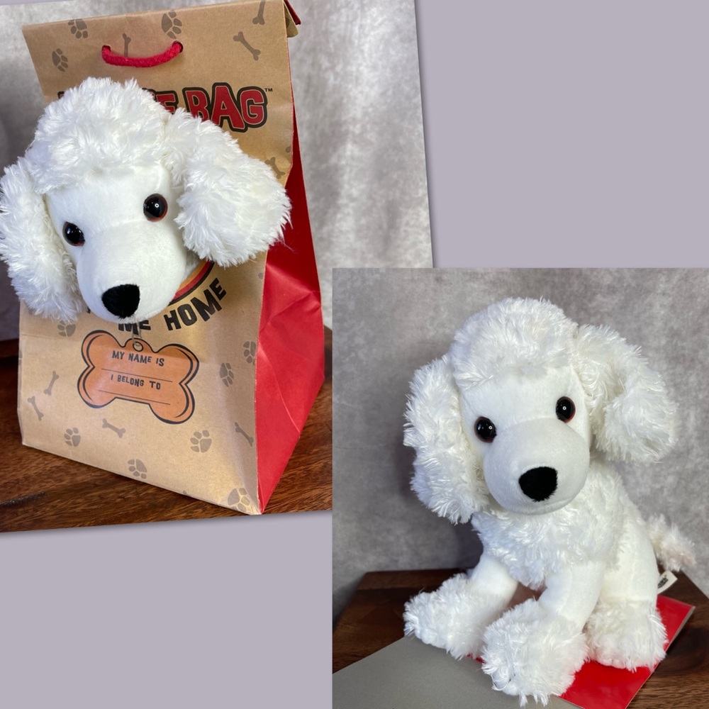 White Poodle in a “Doggie Bag” 2001 NWT